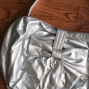 NWT New York & Company Silver Vegan Leather Purse!